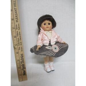 GINNY Pink Satin Jacket Grey Poodle Skirt 50s Vintage Doll 1988 8 "
